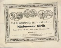 cca 1890 Temesvári kesztyűgyár dekoratív reklámja / Temesvar factory nice commercial