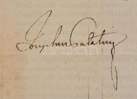 1822 József nádor (1776-1847) aláírása helytartótanácsi iraton / Hansburg Archduke Joseph (1776-1847), Palatine of Hungary autograph on a document
