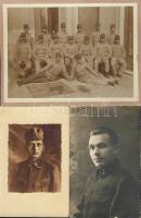 cca 1900-1940 10 db katonákat ábrázoló fotó