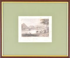 cca 1840-50 Ofen und Pesth (Buda és Pest a Csepel szigetről nézve), aus d.Kunsanstalt d.Bibliogr. In...