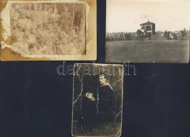 cca 1900-1940 10 db katonákat ábrázoló fotó