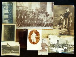 cca 1900-1940 10 db katonákat ábrázoló fotó