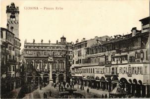 Verona, Piazza Erbe / square, fountain, statue