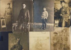 cca 1890-1940 10 db katonákat ábrázoló fotó