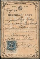 1880 Igazolási jegy pék részére