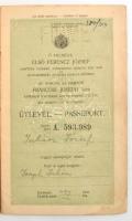1914 Kivándorló útlevele Fiuméből Amerikába