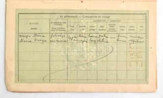 1914 Kivándorló útlevele Fiuméből Amerikába