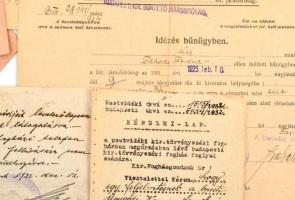 1921-1940 Esküdt Lajos, a Nagyatádi-féle per iratai: teljes ítélet, idézések, kérvények