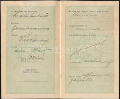 1919 Népköztársaság feliratos útlevél, áthúzva királyságra