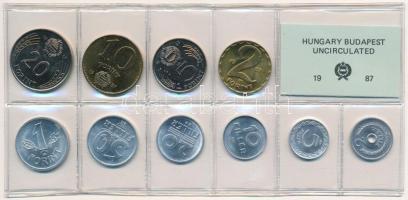 1987. 2f-20Ft (10xklf) érmés forgalmi sor fóliatokban T:1 Adamo FO20