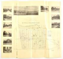 1912 Kundháza családi ház és villatelep képes ismertető és térkép 50x48 cm Ragasztónyommal