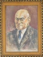 Csáki-Maronyák József (1910-2002): Rákosi Mátyás. Pasztell, papír, jelzett, üvegezett keretben, 48×3...