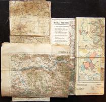 1910-1930 10 db térkép, benne katonaiak / 10 maps including military