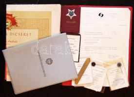 1960-1980 A Ganz Danubius vezérigazgatójának hagyatéka: okmányok, oklevelek, érdekes fotók, kitüntetés adományozó papírok, levelek. Érdekes tétel.