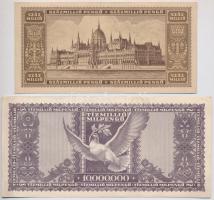 1945-1946. 5db-os vegyes pengő bankjegy tétel, jobb állapotban T:II