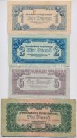1944. 7db-os vegyes pengő bankjegy tétel, Vörös Hadsereg, T:III,IV