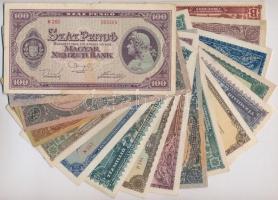 1945-1946. 17db-os vegyes pengő bankjegy tétel, Infláció, T:III