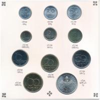 1993. 10f-200Ft (11xklf) forgalmi sor dísztokban, benne 200Ft Ag "MNB", "Magyarország...