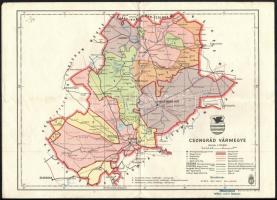 cca 1941 Csongrád vármegye közigazgatási térképe, 1:375.000, M. Kir. Honvéd Térképészeti Intézet, 24,5×34 cm