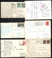 Csuka Zoltán (1901-1984) vajdasági magyar költő, műfordítónak küldött képeslapok szerb íróktól, pl. Vujicsics D. Sztojántól, stb., 6 db