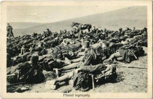 1915 Osztrák-magyar katonai pihenő legénység / K.u.K. military training, resting soldiers