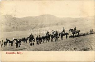 1911 Piliscsaba-tábor, katonák gyakorlat közben. Póhl és Herz kiadása / K.u.K. military training (EK)