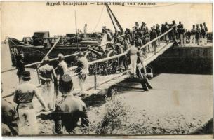Ágyúk behajózása / Einschiffung von Kanonen / WWI Austro-Hungarian K.u.K. military cannon embarkation