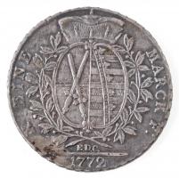 Német Államok / Szászország-Albertine 1772EDC Tallér Ag "III. Frigyes Ágost" Drezda (27,96...