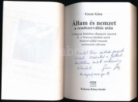 Gecse Géza: Állam és nemzet a rendszerváltás után. A Magyar Rádióban elhangzott riportok és a Tolcsv...