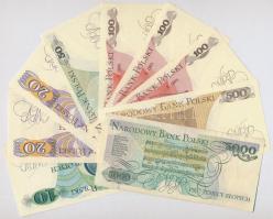 Lengyelország 1976-1986. 10Zl (1x), 20Zl (2x), 50Zl (1x), 100Zl (3x), 500Zl (1x), 5000Zl (1x), benne...