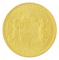 1897KB 20K Au "Ferenc József" Körmöcbánya (6,79g/0.900) T:1- / Hungary 1897KB 20 Korona Au...