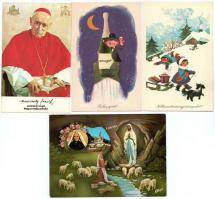 24 db MODERN motívum képeslap: vallás és karácsonyi üdvözlő / 24 modern motive postcards: religion, Christmas greeting