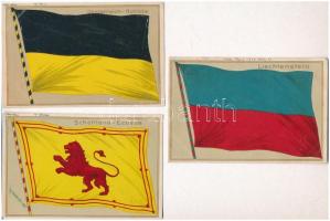 5 db RÉGI dombornyomott zászlós litho motívum képeslap / 5 pre-1945 motive postcards: Embossed litho flags