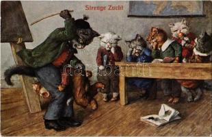 Strenge Zucht / Cat class. T.S.N. Serie 1326. unsigned Arthur Thiele