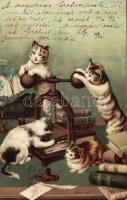 1899 Cats Litho