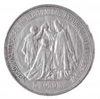 1907KB 5K Ag "Ferenc József koronázásának 40. évfordulója" T:2,2- kis ph. Adamo K7.1