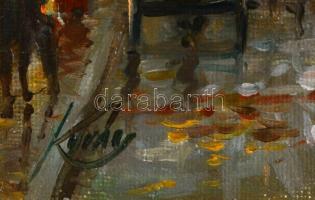 Kovács József (1948-): Paris III. Olaj, farost, jelzett, fa keretben, 20x25 cm