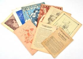 1920-1947 9 db cserkész újság, benne a Nemzeti Nagytáborról szóló különkiadás, cserkész parancsok