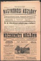 1920-1946 6 db klf ritkább újság: Kossuth Népe, Csepeli újság, Szentendre és vidéke, Nagykőrősi közl...