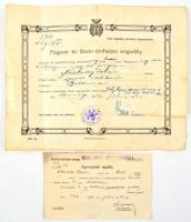 1915 Fegyver és lőszer tarthatási engedély, 1920 Fegyvertartási engedély.