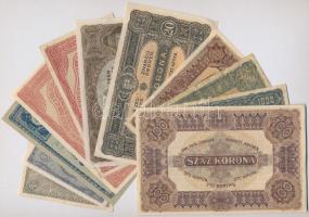 1920-1923. 20f-1000K (10klf db) benne 2K vastagabb és vékonyabb sorszámmal (2db) és 1923. 500K T:IV ...