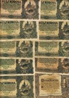 Kis korona tétel 1920. 10K (20x), 20K (9x), 50K (7x), 100K (1x) T:III,IV Összesen 37db!