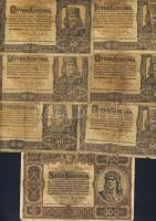 Kis korona tétel 1920. 10K (20x), 20K (9x), 50K (7x), 100K (1x) T:III,IV Összesen 37db!