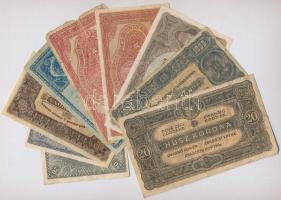 1920-1923. 20f-1000K (8klf db) benne 2K vastagabb és vékonyabb sorszámmal (2db)  összesen 9db T:II-,...