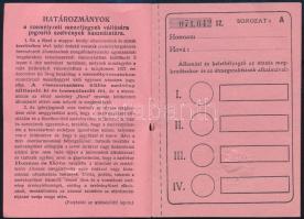 1927 MÁV önköltségi jegy váltására jogosító szelvények az 1927. évre, használatlan