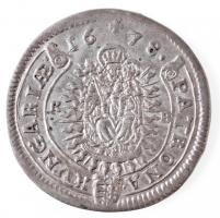 1678K-B 15kr Ag "I. Lipót" Körmöcbánya (6,39g) T:2- / Hungary 1678K-B 15 Kreuzer Ag "...