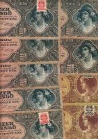 Kis bankjegy tétel, benne pengő infla, 45db T:II,III,IV