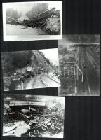 cca 1891-1970 8 db fotó különböző vasúti balesetekről (Brückeneinsturz bei Mönchenstein/Schweiz 1891...