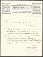 1915 Felcsút, kútgyűrűk ügyében íródott levél és számla gyűjtemény, 8 db. Közte: 
Bp., Ifj. Walla J...