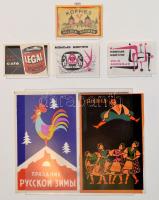 Vegyes gyufacímke gyűjtemény, bélyegberakóba rendezve